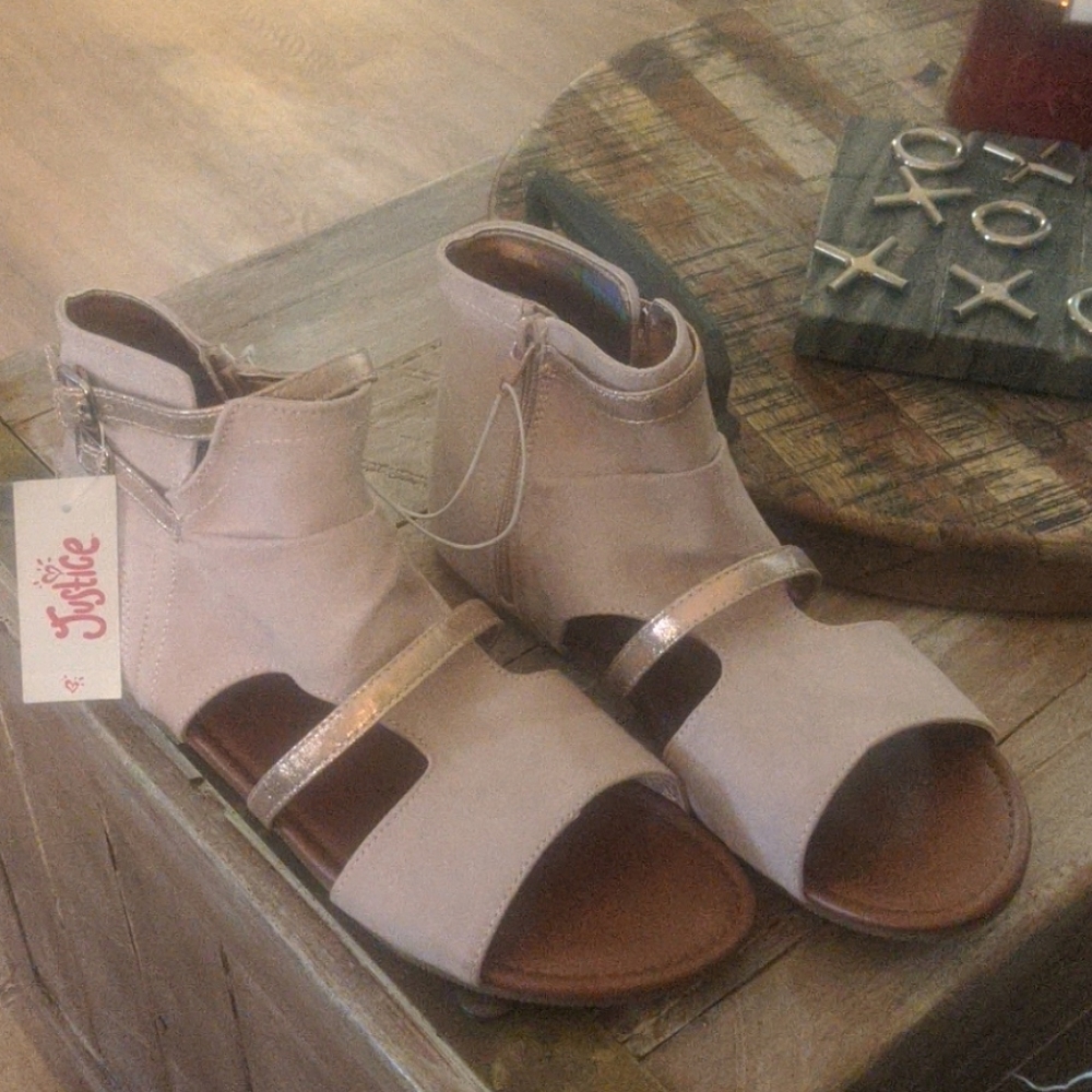 Justice zip up gladiator sandals